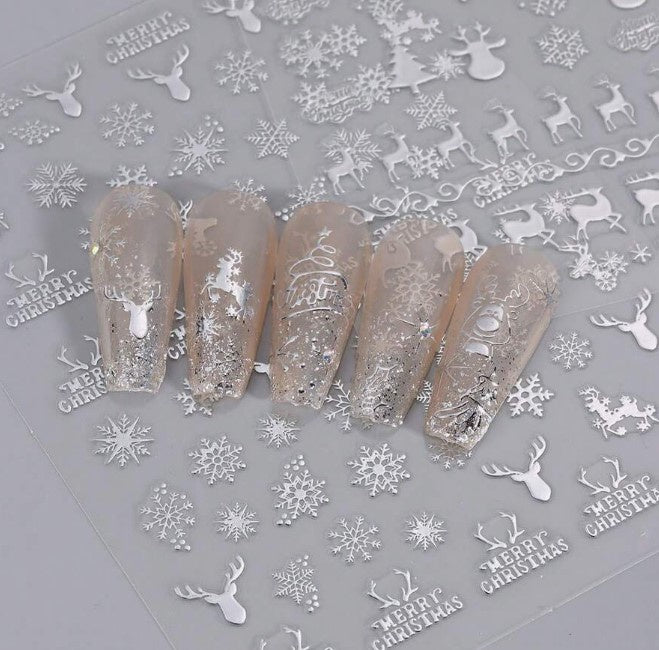 Stickers Snow Zilver x2