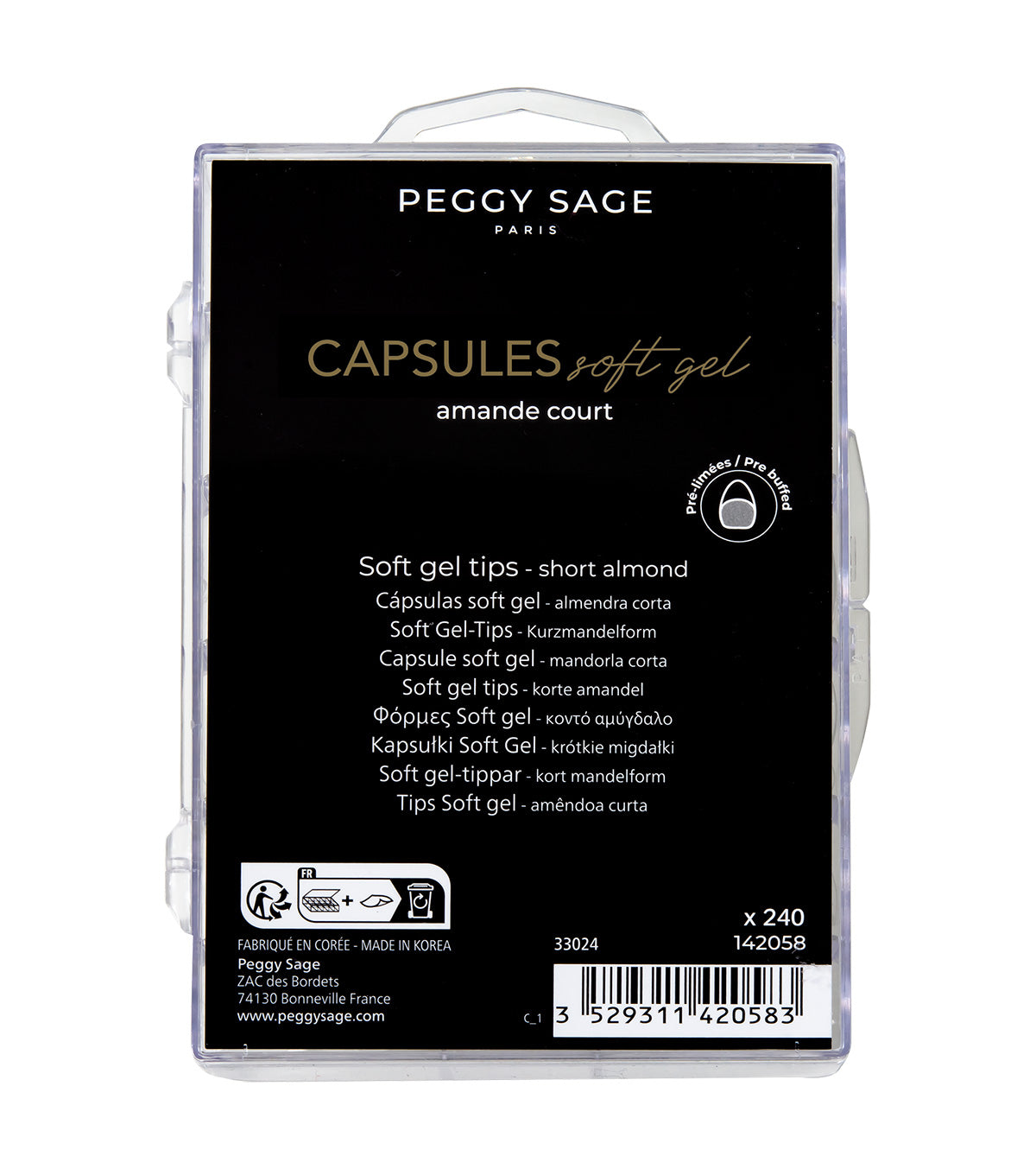 Soft Gel Tips Short Amandel x240 Ref 142058