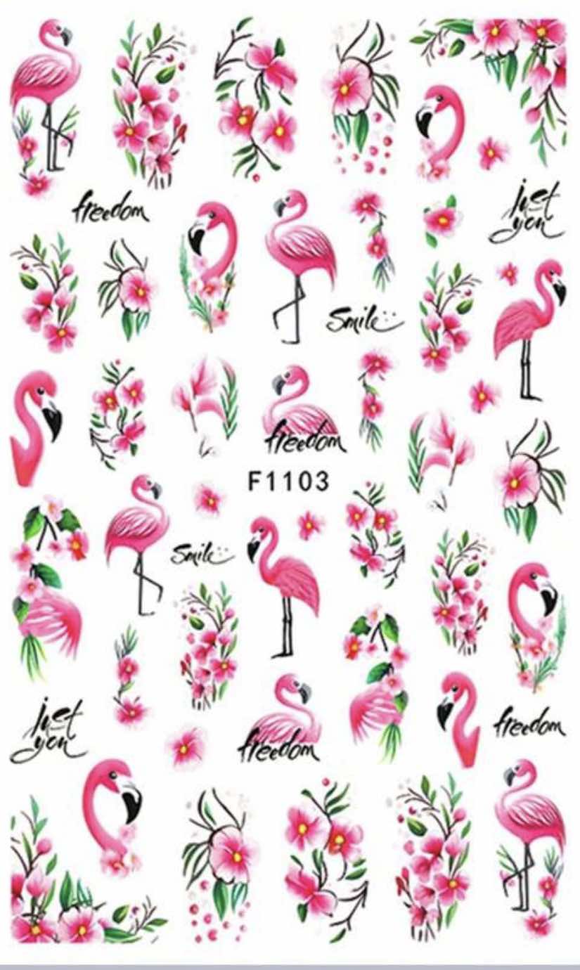 Nail art stickers flamingo