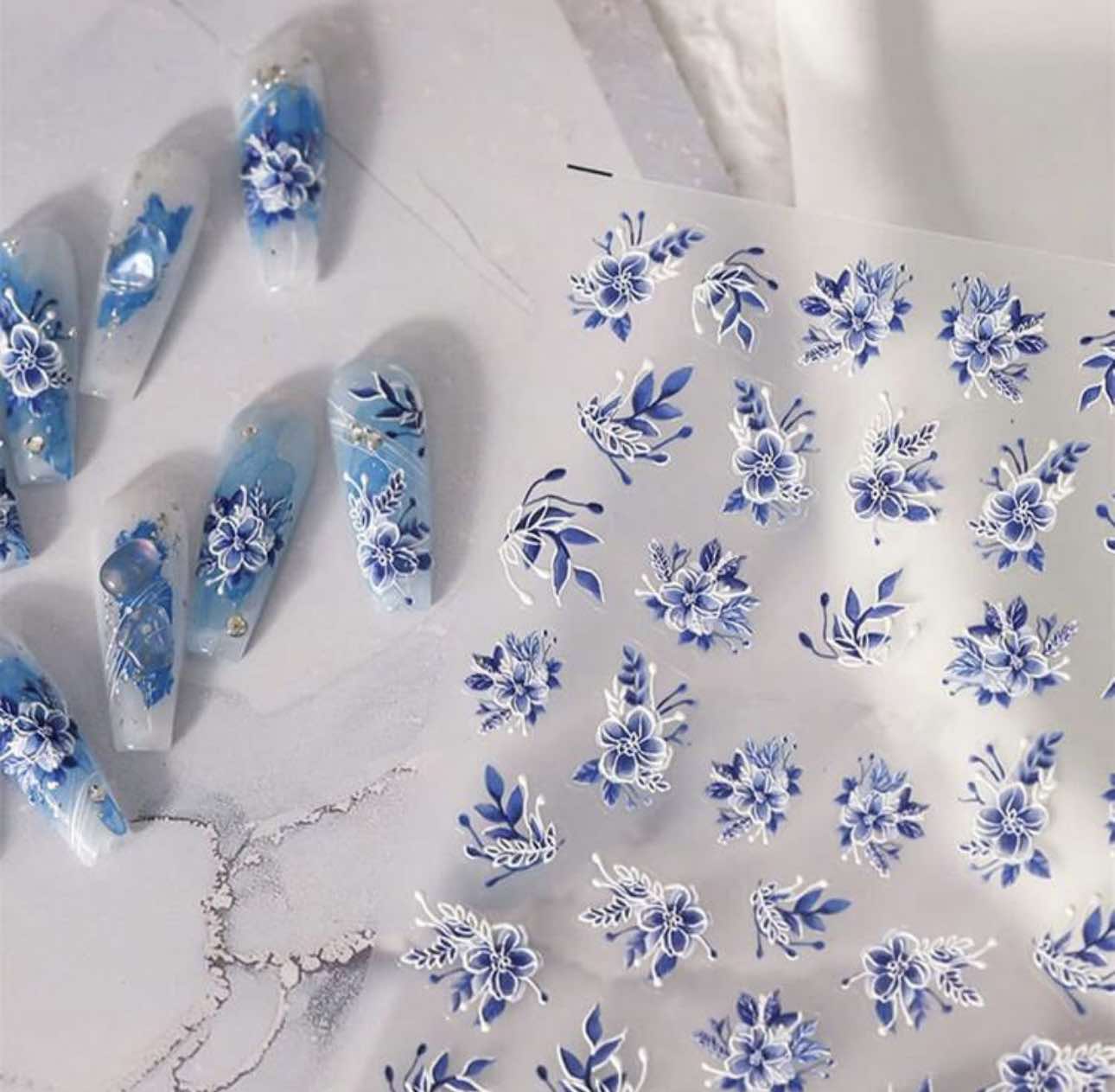 5d nail stickers blauw