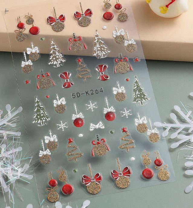 Stickers Kerstbal x2 5D