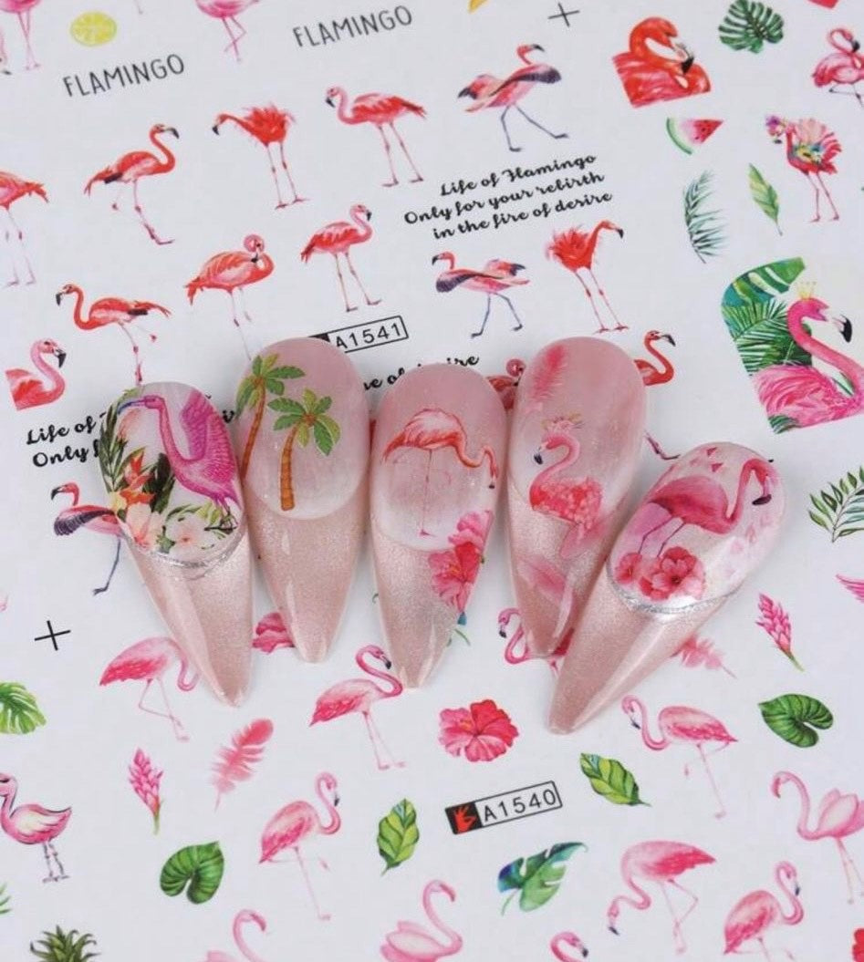 waterdecals flamingo