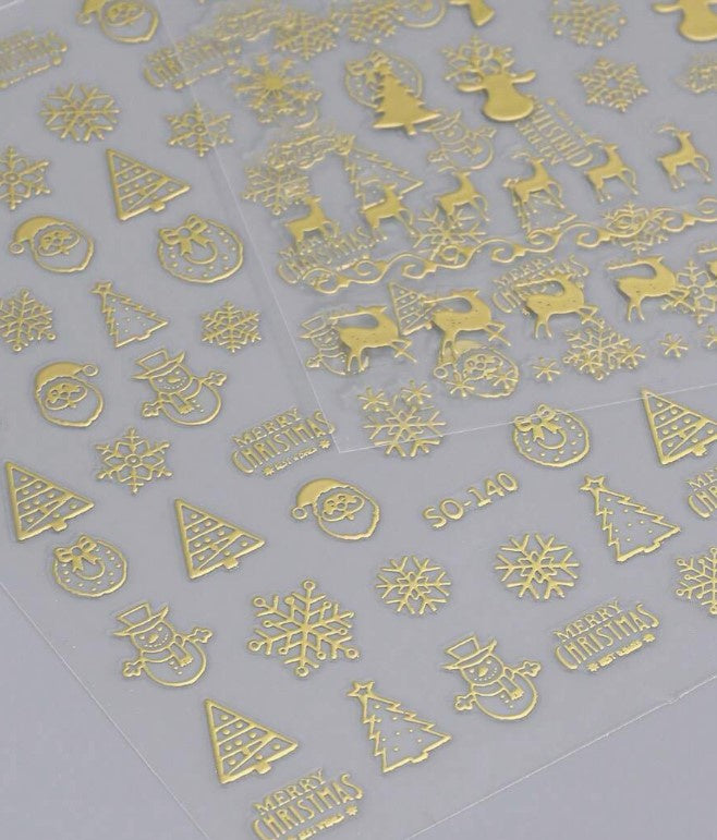 Stickers Metallic Kerst x2