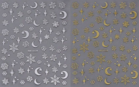 Stickers Moon&Snow x2
