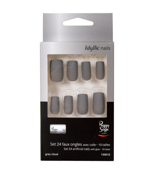 Set van 24plaknagels Grey Cloud Ref 150010