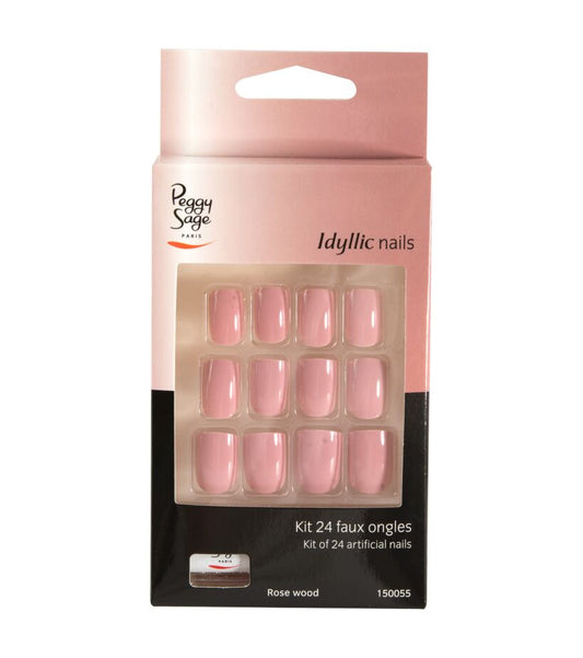 Set van 24 plaknagels Rose Wood Ref 150055