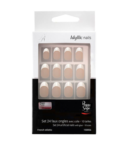 Set van 24 plaknagels French Stiletto Ref 150056