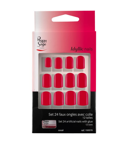 Set van 24 plaknagels Corail Ref 150078