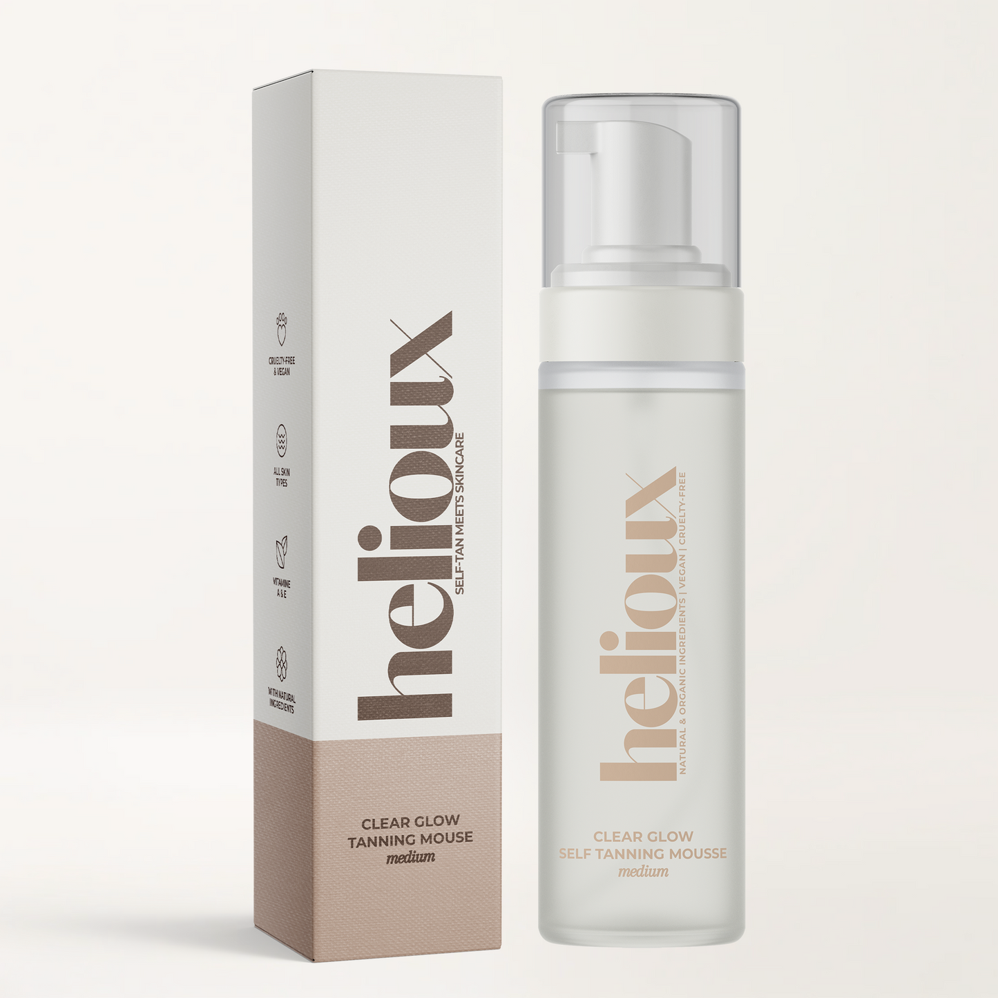 Helioux CLEAR GLOW SELF TANNING MOUSSE MEDIUM 200ml