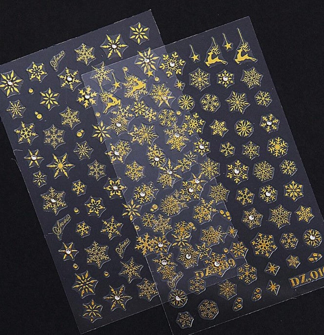 Stickers Sneeuwvlok Goud x2