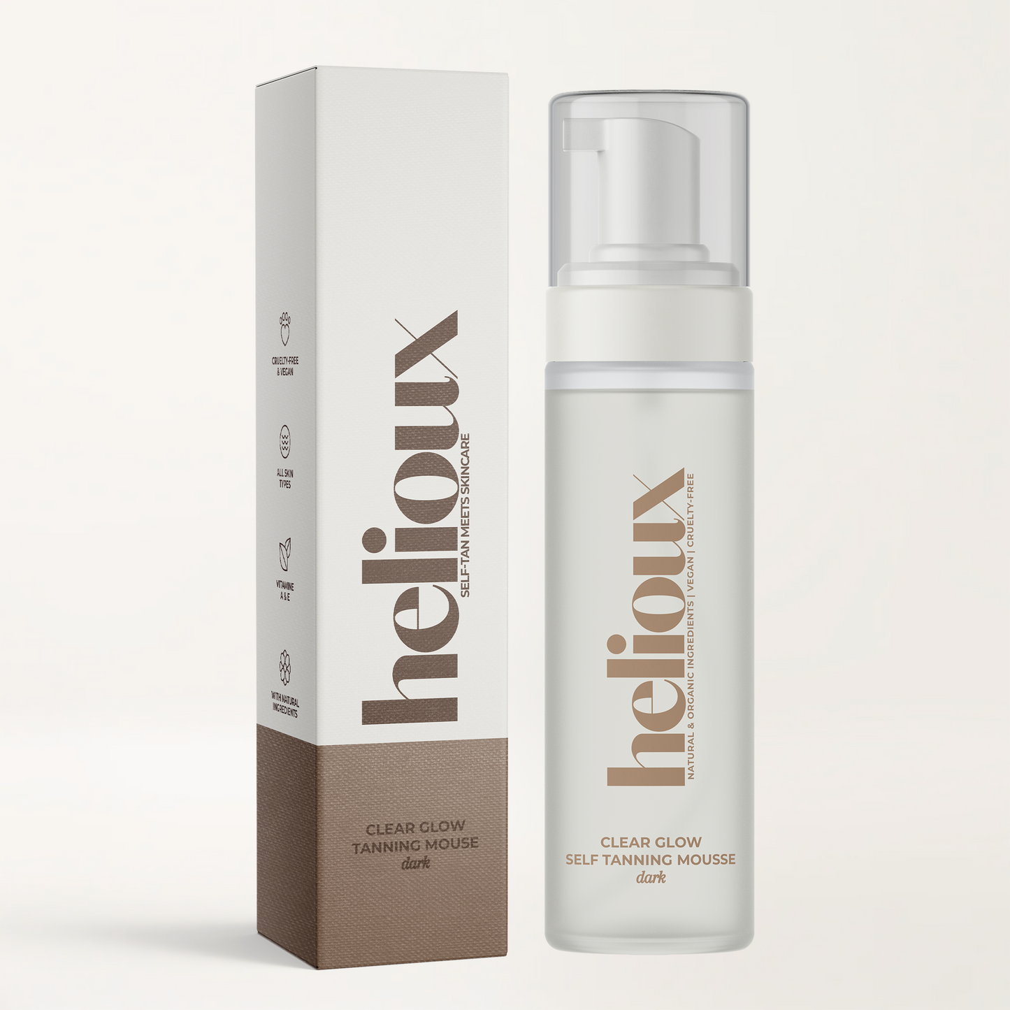 Helioux CLEAR GLOW SELF TANNING MOUSSE Dark 200ml