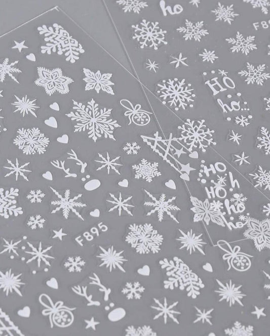 Stickers Kerst Wit x2