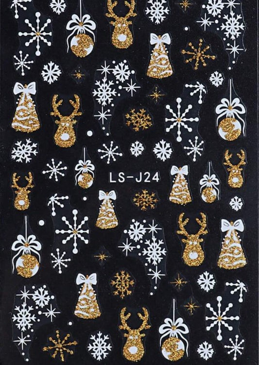 Stickers Kerst Brons x2