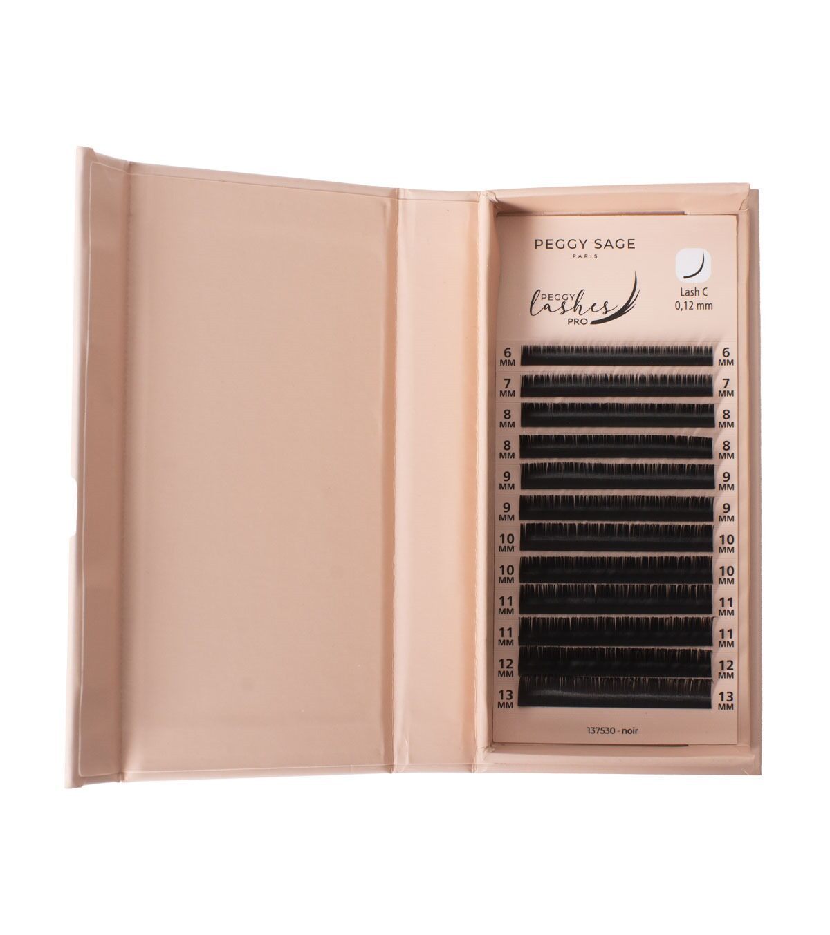 NEW PEGGY LASHES PRO ONE BY ONE  'Ellipse Flat' - C - 0,12 mm - 6 à 13 mm ref 137530