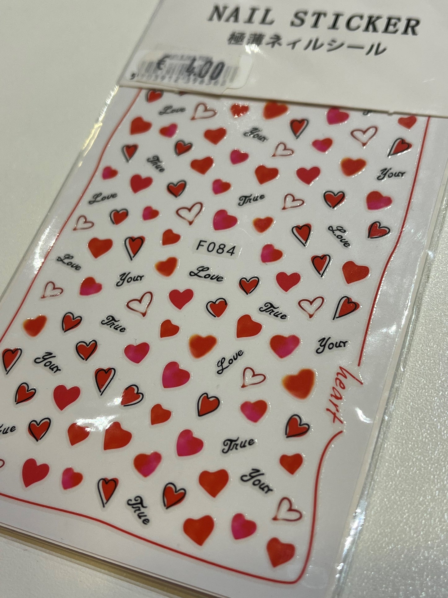 Valentijn nagel stickers met hartjes